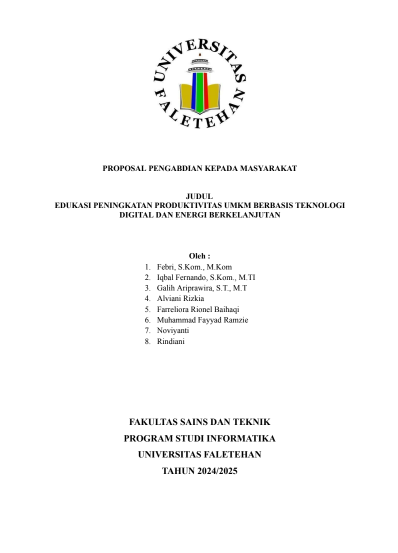 EDUKASI PENINGKATAN PRODUKTIVITAS UMKM BERBASIS TEKNOLOGI  DIGITAL DAN ENERGI BERKELANJUTAN