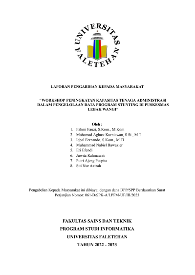 Workshop Peningkatan Kapasitas Tenaga Administrasi dalam Pengelolaan Data Program Stunting di Puskesmas Lebak Wangi