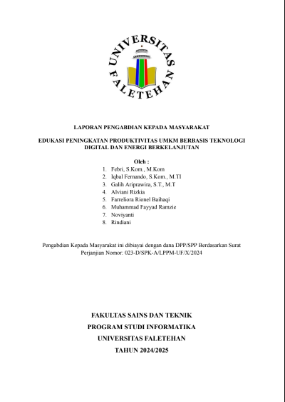 EDUKASI PENINGKATAN PRODUKTIVITAS UMKM BERBASIS TEKNOLOGI  DIGITAL DAN ENERGI BERKELANJUTAN