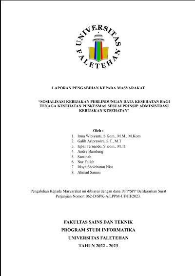 Sosialisasi Kebijakan Perlindungan Data Kesehatan bagi Tenaga Kesehatan Puskesmas Sesuai Prinsip Administrasi Kebijakan Kesehatan